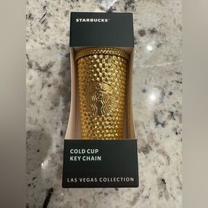 Starbucks Las Vegas Edition Gold Cold Cup Key Chain